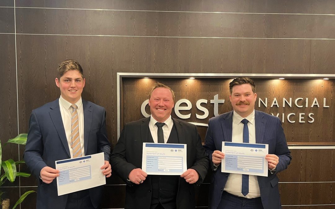 Jordan, Mitchell and Thomas pass the ASIC Financial Adviser Exam!